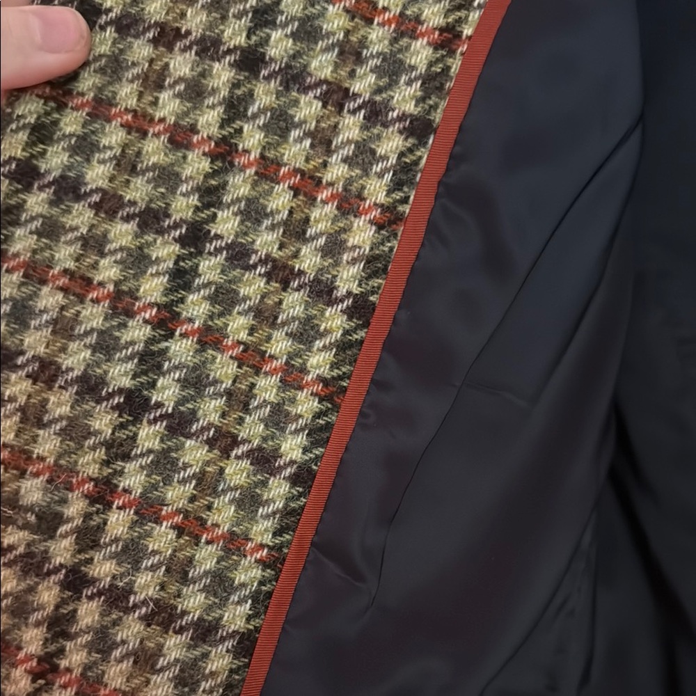 J. Crew Green and Brown Houndstooth Single-Button Blazer - Picture 3 of 4